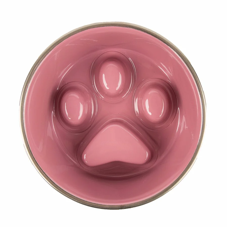 Long-Lasting Pets at Home Slow Feed Dog Bowl Pink Medium Dependable