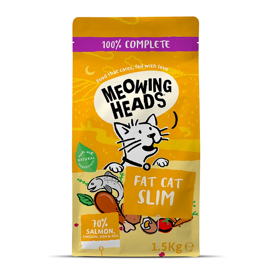 Eco-Friendly Meowing Heads Fat Cat Slim Light Dry Adult Cat Food Chicken 1.5kg Fine Crafted