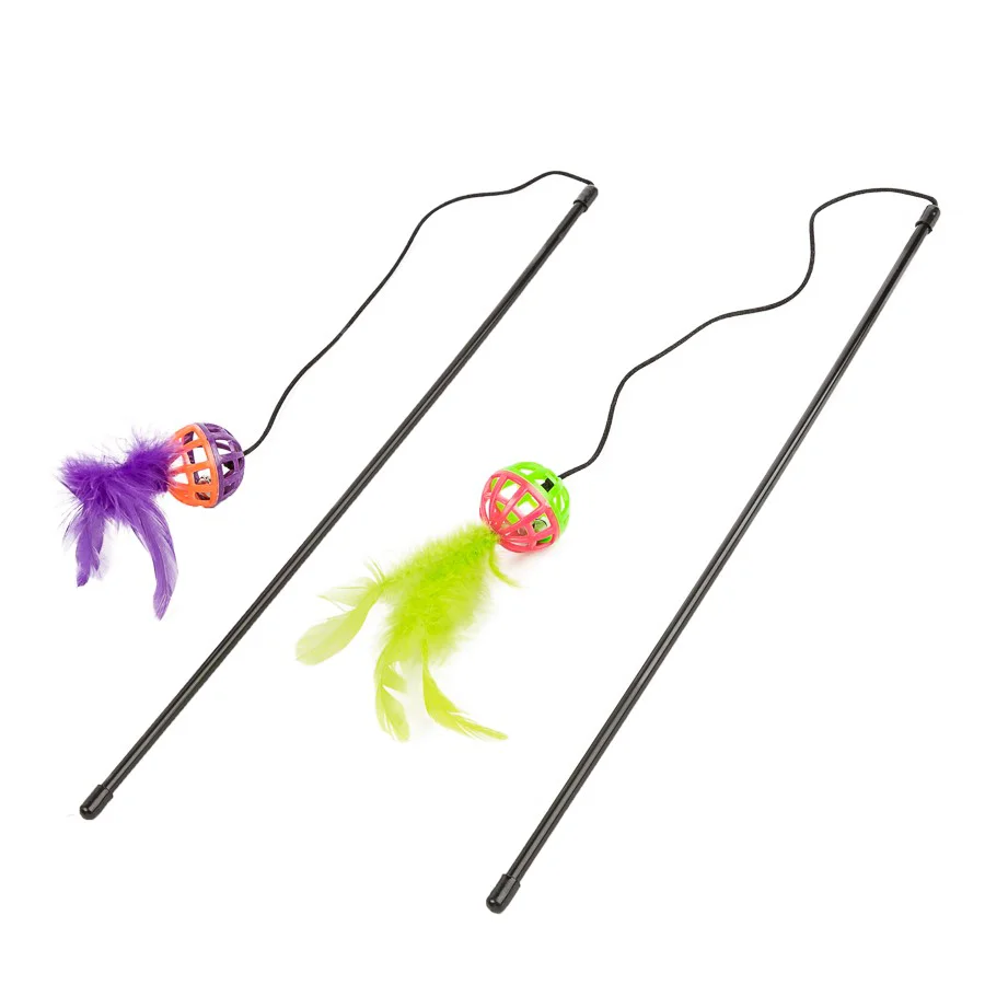 Safe Pets at Home Rattle Ball Cat Teaser 2 Pack Recyclable