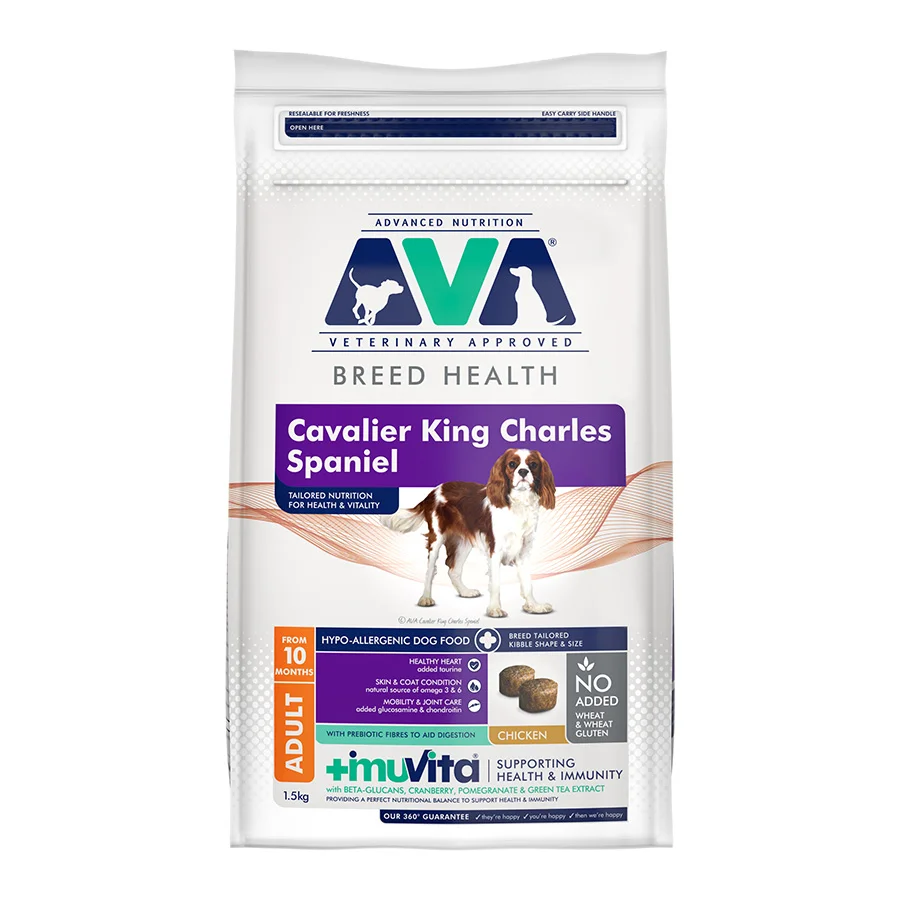 Breathable AVA Breed Health Cavalier King Charles Spaniel Dog Food 1.5kg Exceptional