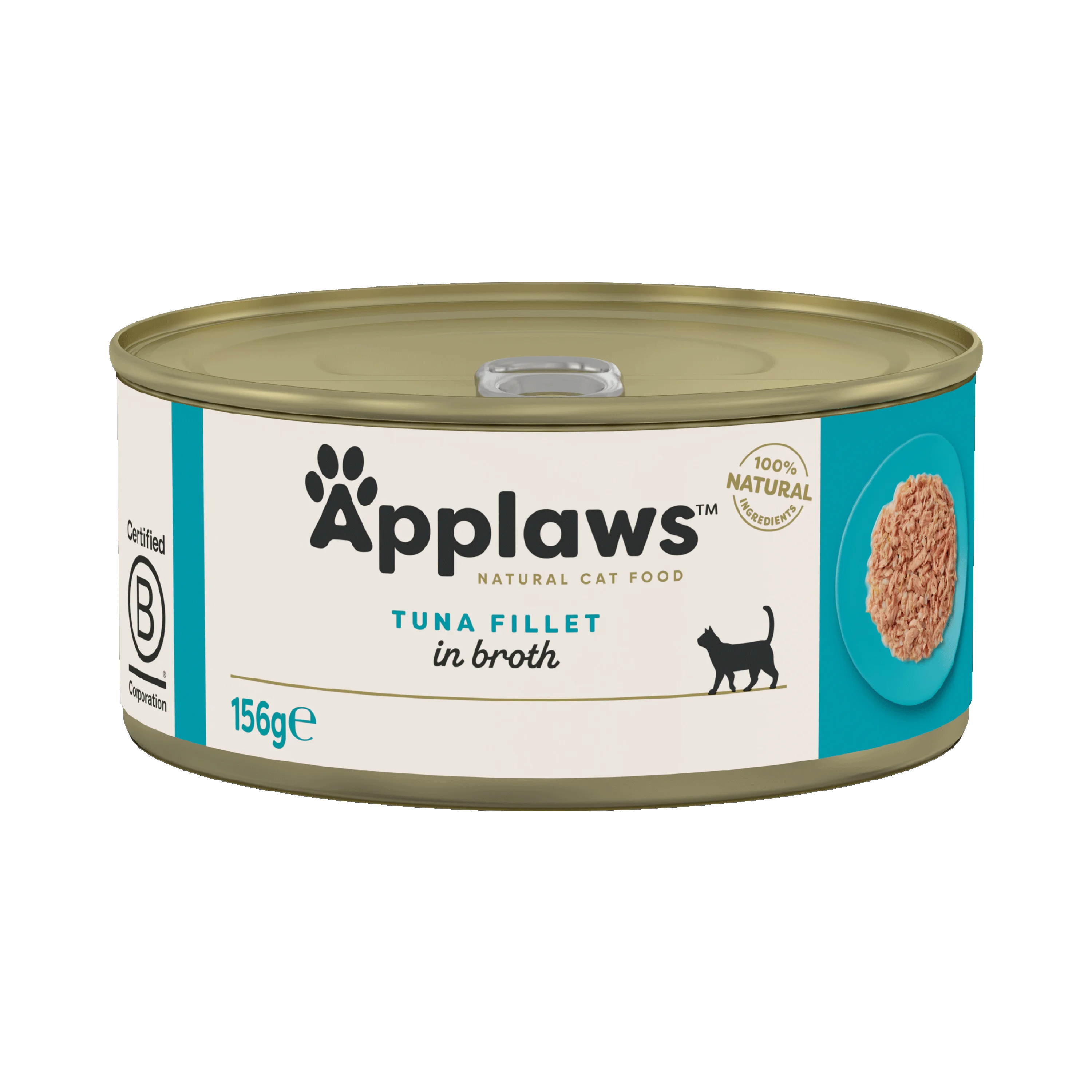 Pure Applaws Natural Wet Adult Cat Food Tuna Fillet In Broth 156g Soft