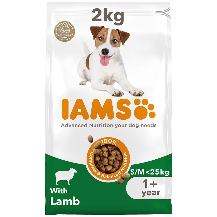 Flexible Iams Small Medium Breed Adult Dry Dog Food Lamb 2kg Genuine