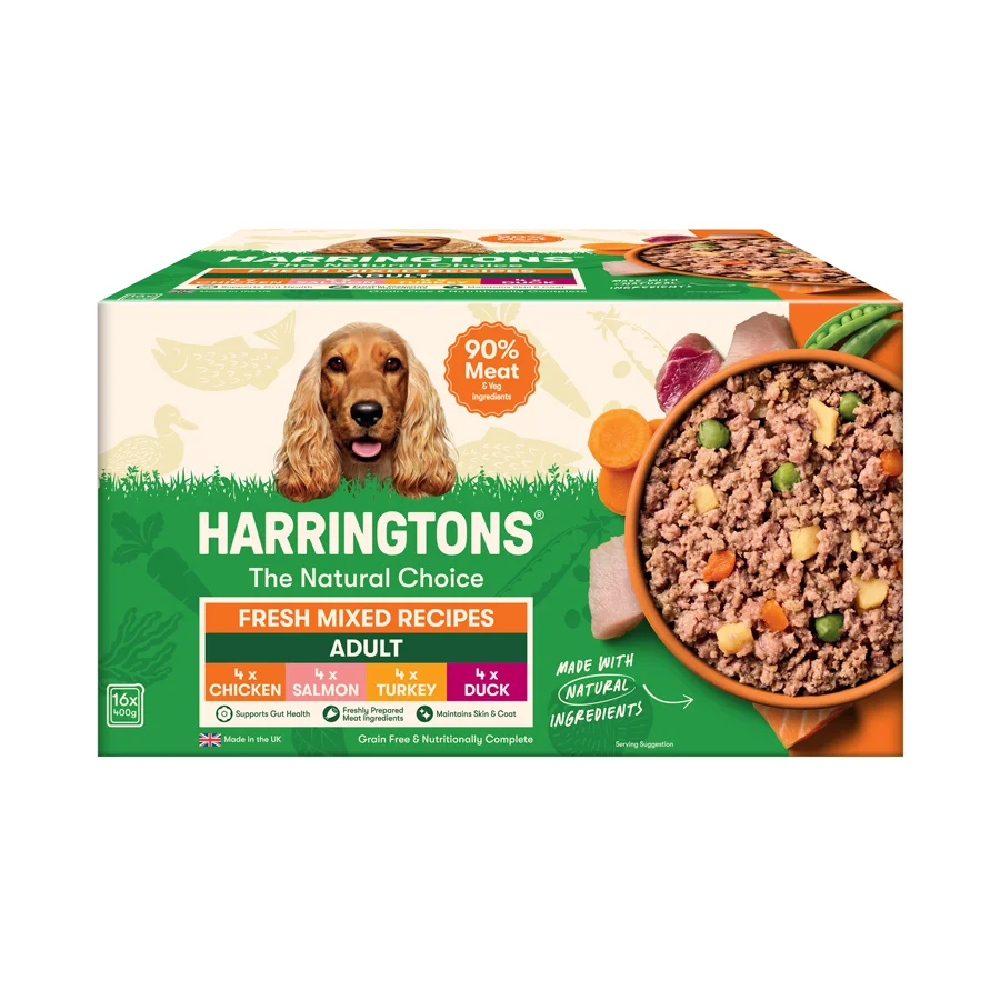 First-Class Harringtons Grain Wet Dog Food Mixed Selection 16x400g Official