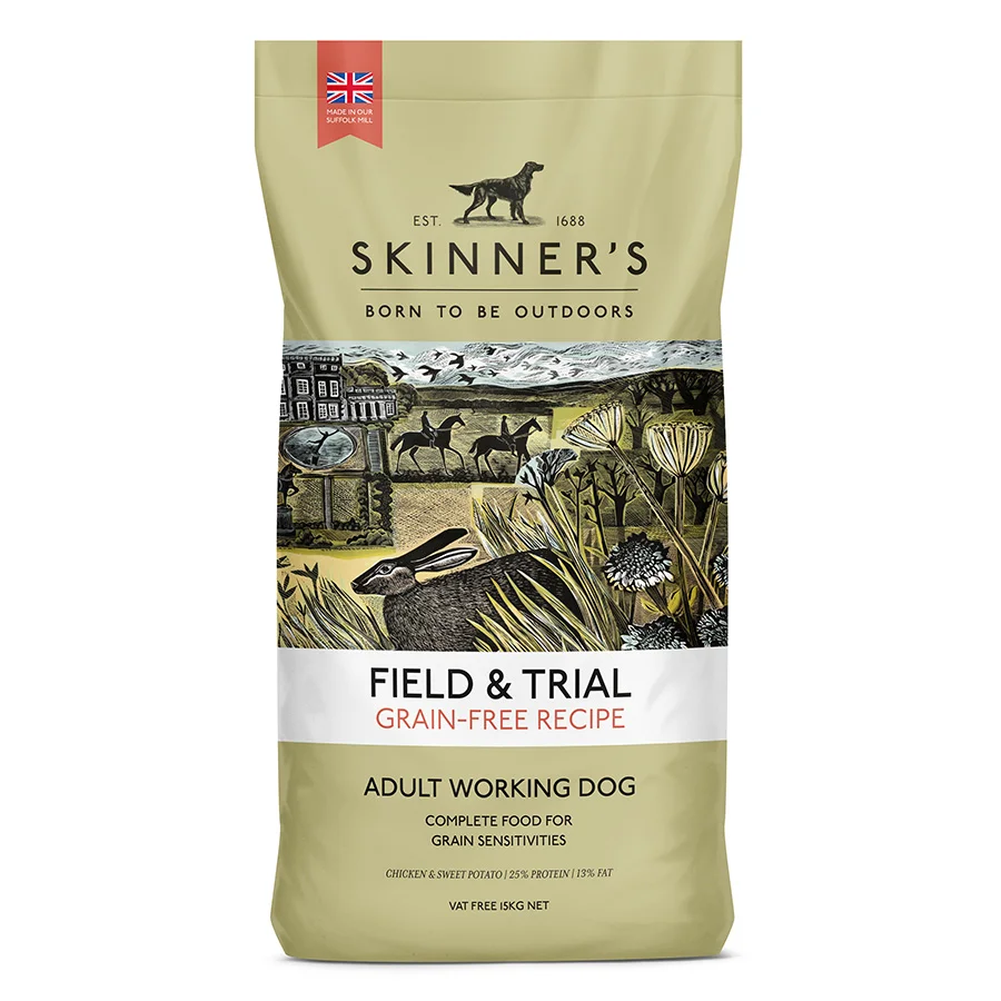 Carefully Designed Skinner x27 s Field Trial Grain Working Adult Dry Dog Food Chicken 15kg Authentic