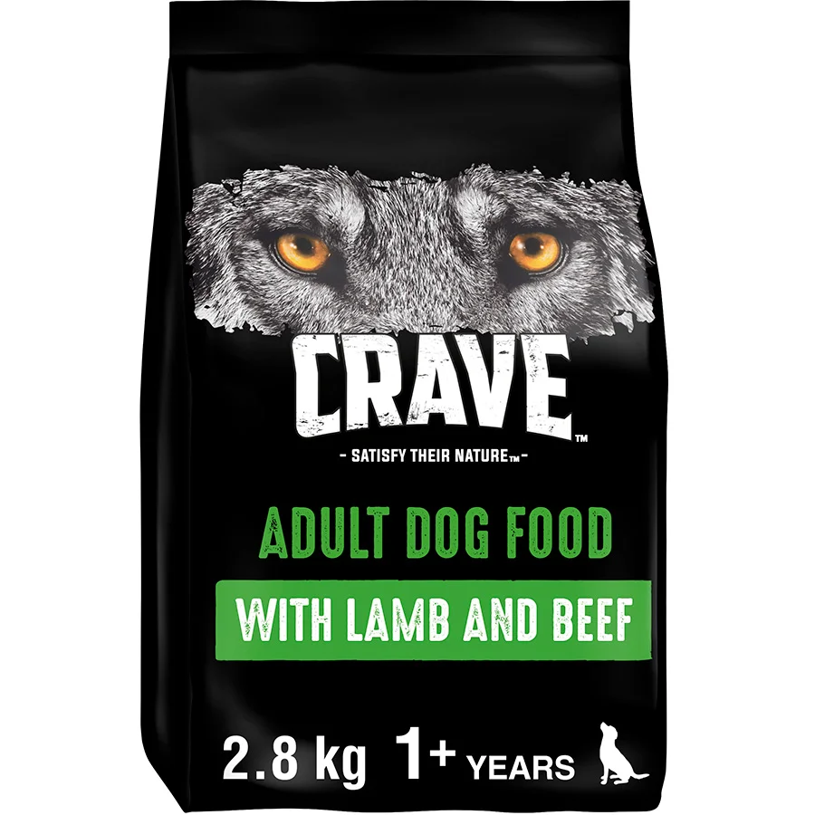 Reliable Crave Grain Complete Dry Adult Dog Food Lamb Beef 2.8kg Casual