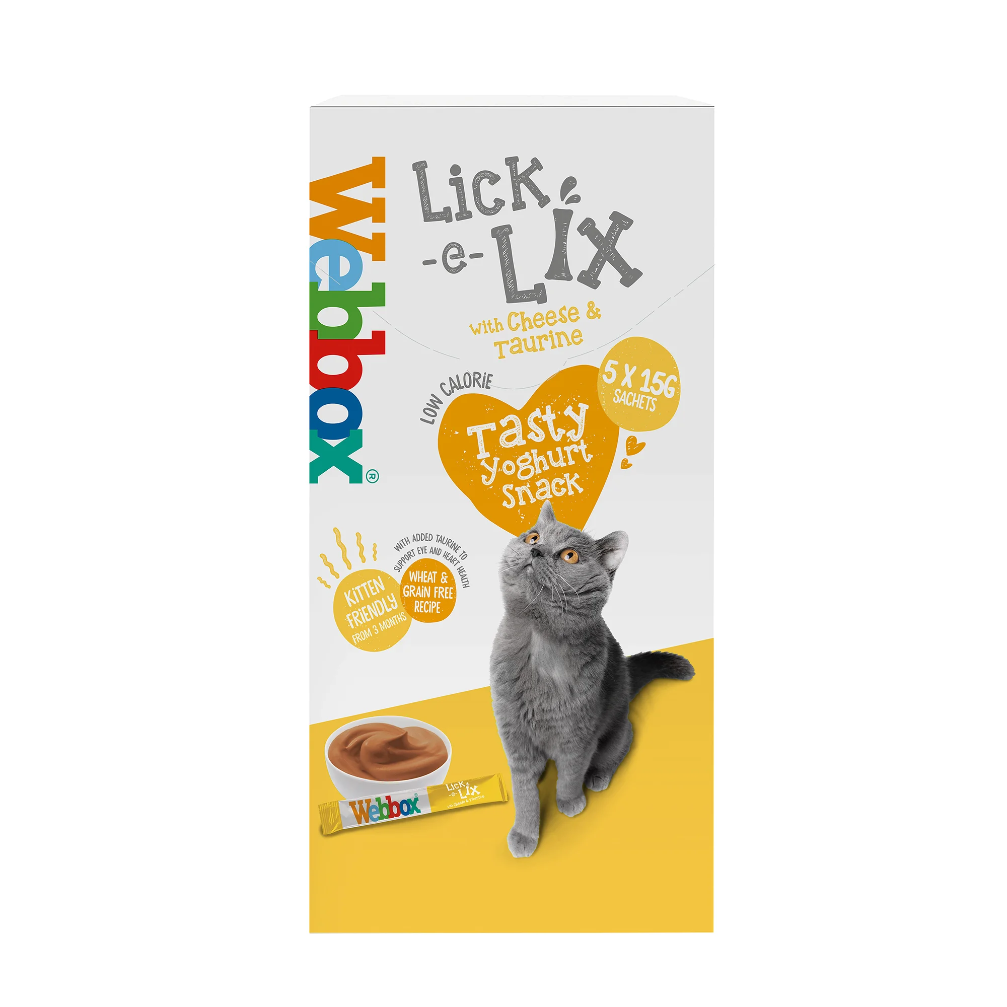 Stylish Webbox Lick-e-Lix Cat Treats Cheese Taurine 75g Fine