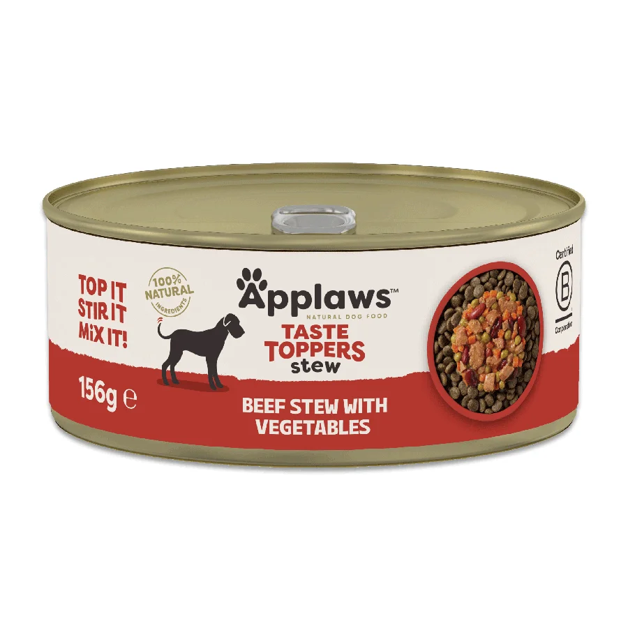 Elite Applaws Taste Toppers Wet Dog Food Beef with Veg Stew 156g Contemporary