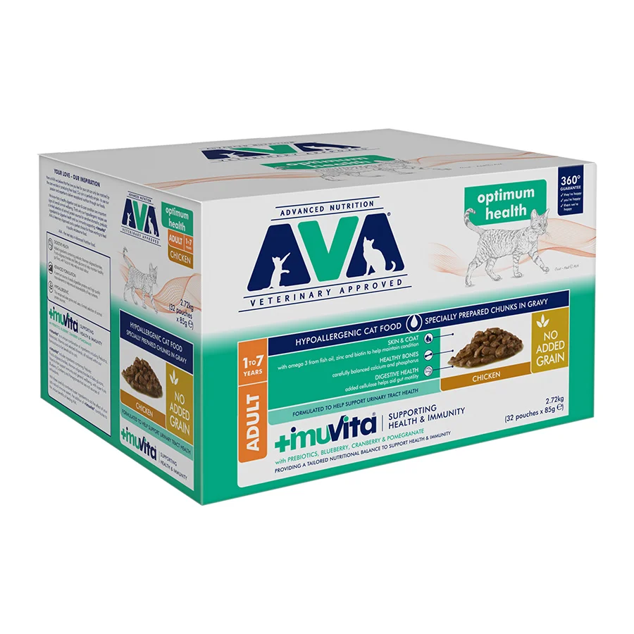 Next-Generation AVA Optimum Health Adult Wet Cat Food Chicken Gravy Natural
