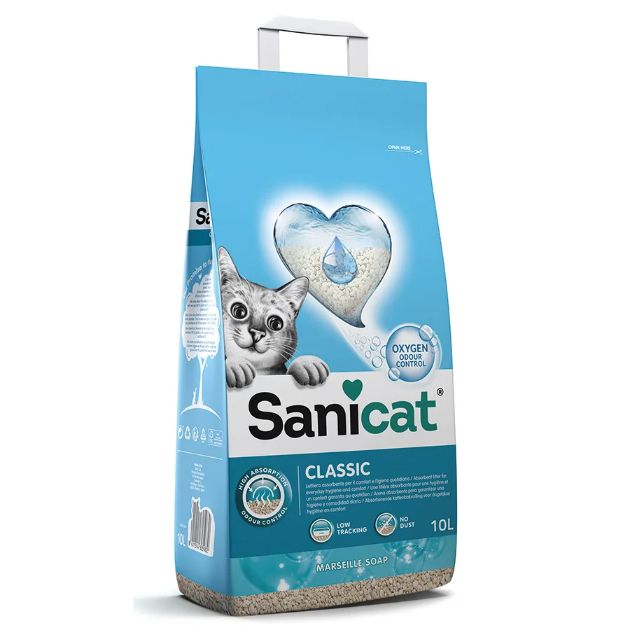 Durable Sanicat Classic Marsella Soap Scent Cat Litter 10L Secure