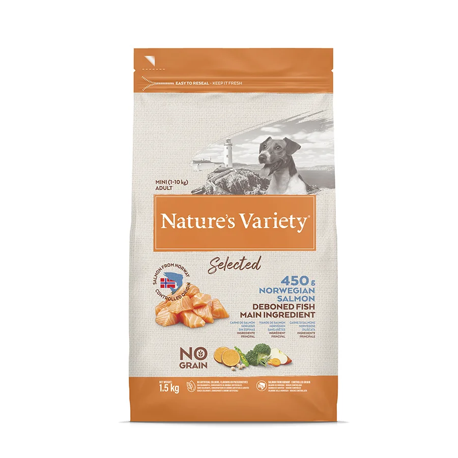 First-Class Natures Variety Selected Mini Breed Adult Dry Dog Food Salmon 1.5kg Detailed