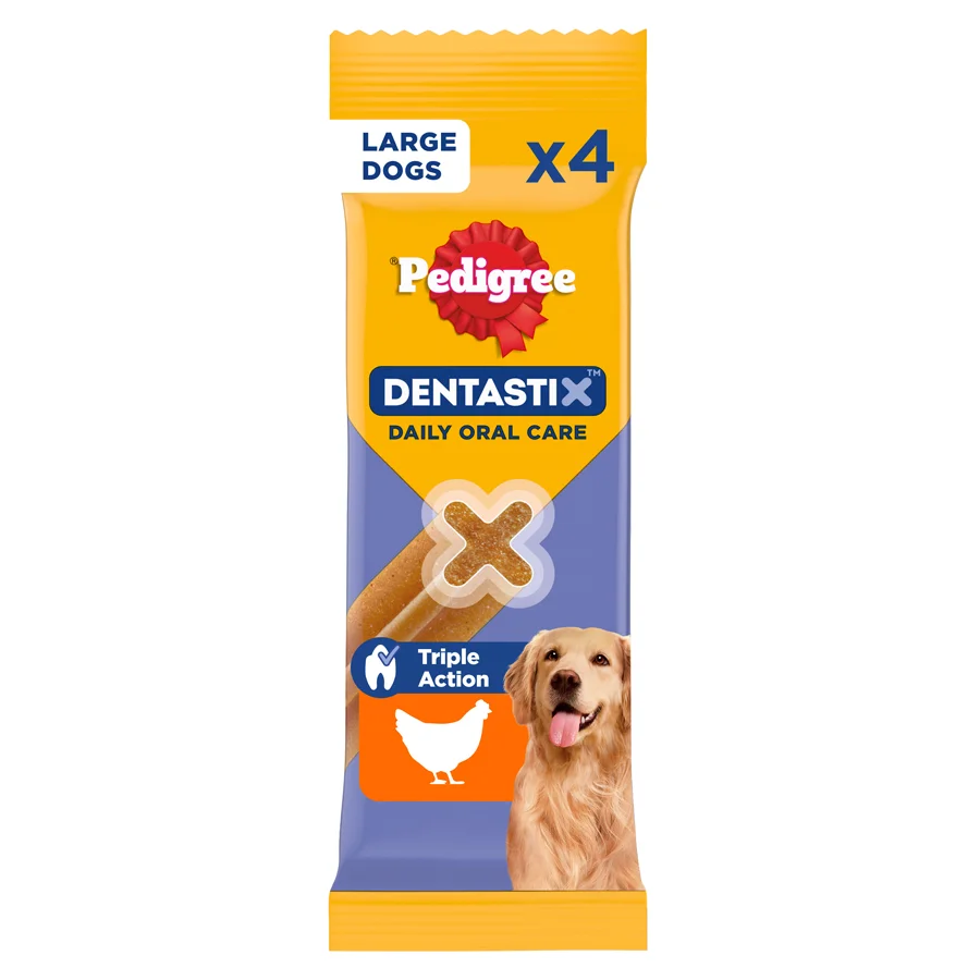 Premium Pedigree Dentastix Daily Dental Treats Large Adult Dog 4 Pack Convenient