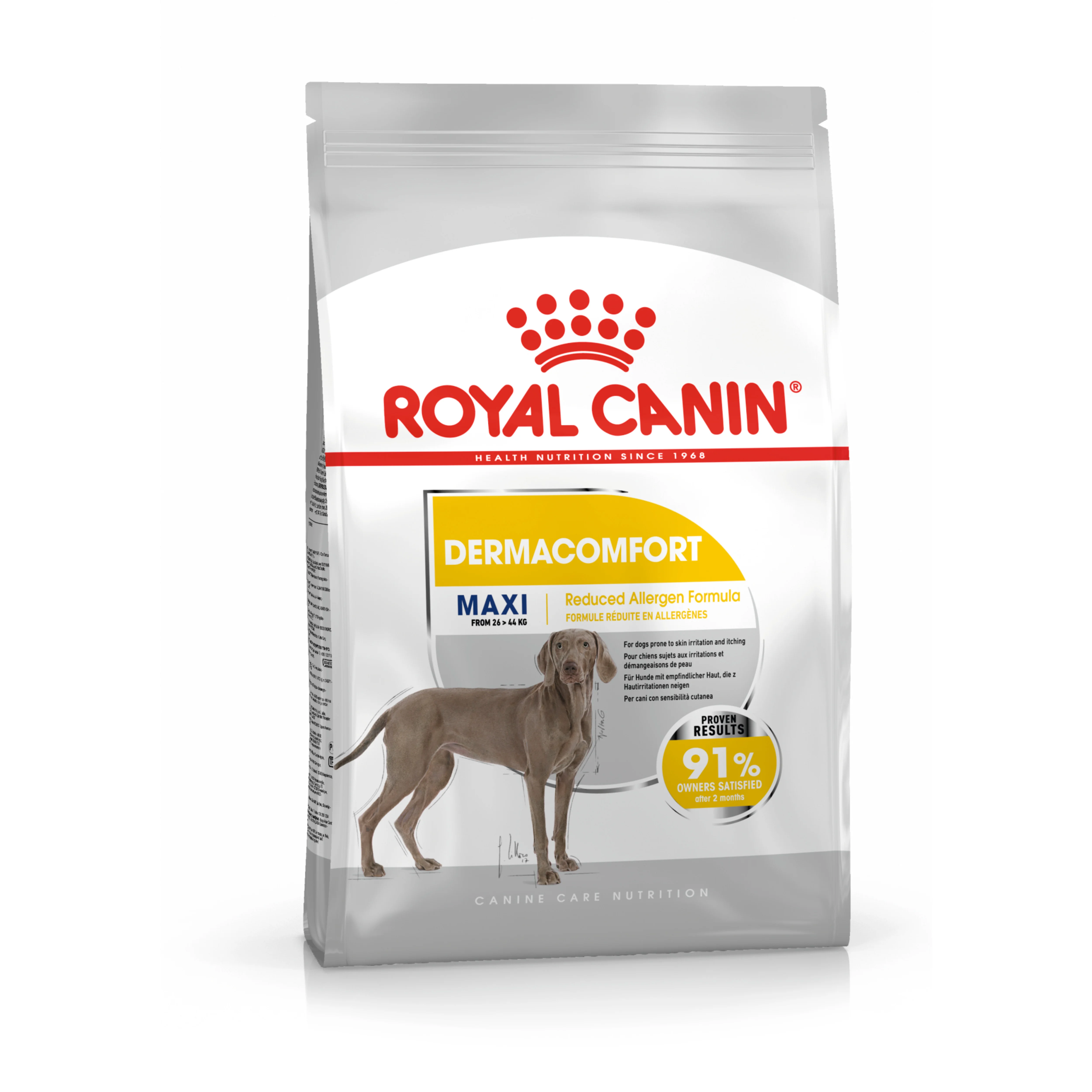 Official Royal Canin Dermacomfort Maxi Large Breed Adult Dry Dog Food 12kg Carefully Designed