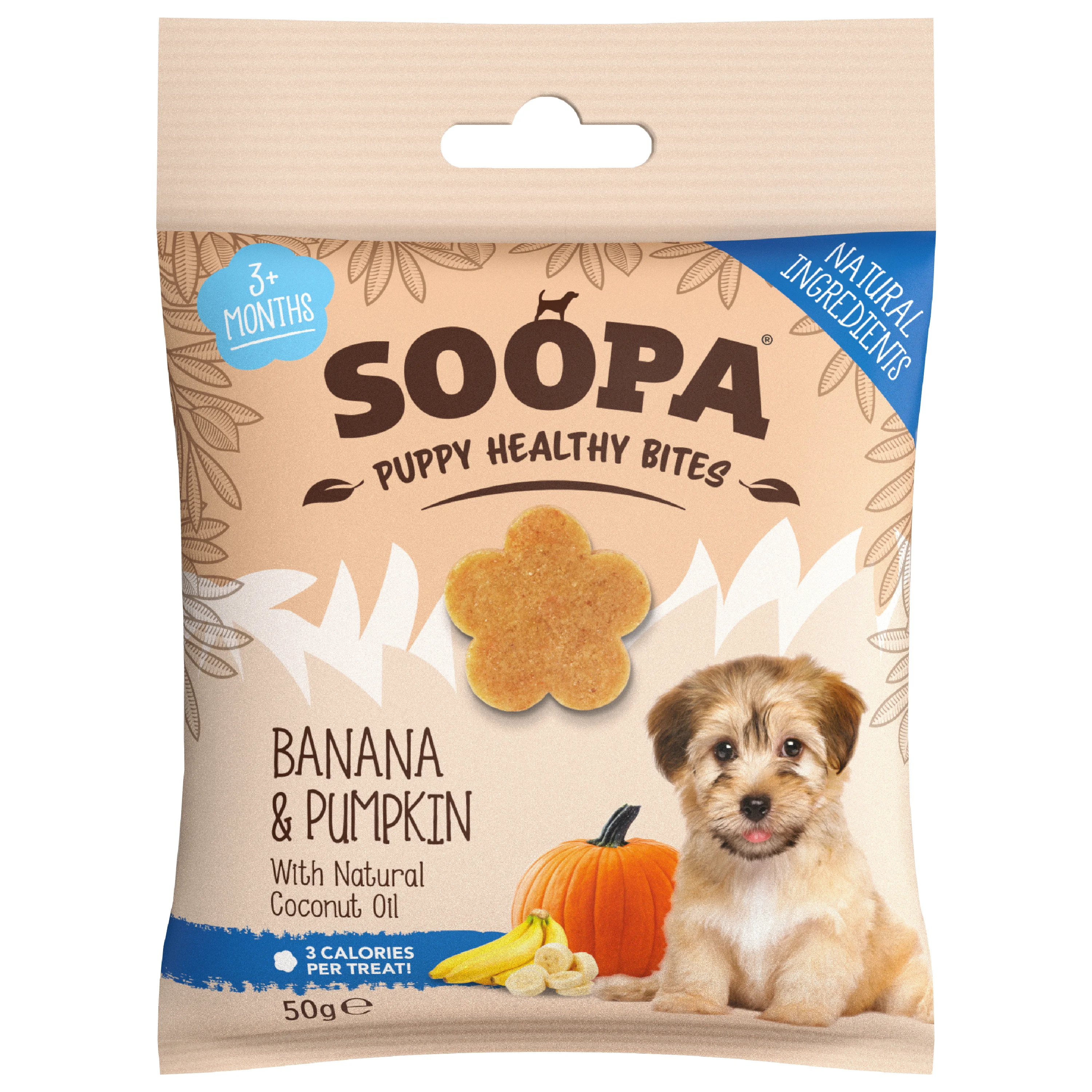 Original Design Soopa Healthy Bites Puppy Treats Banana Pumpkin 50g Enhanced