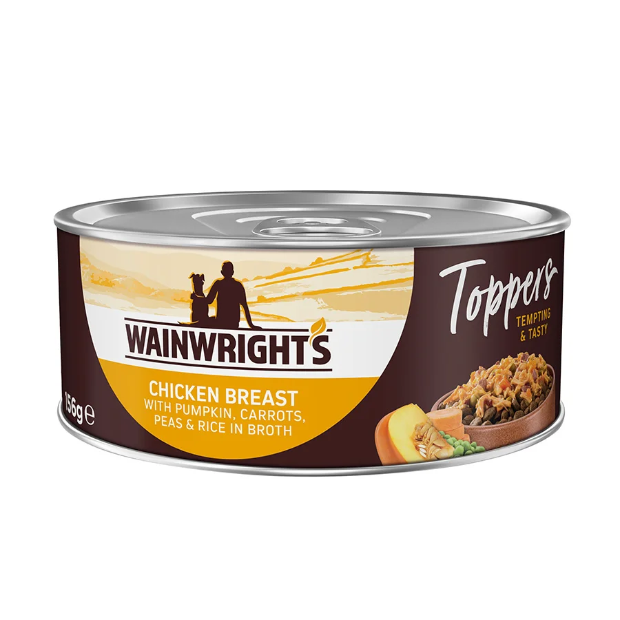 Versatile Wainwright x27 s Toppers Adult Wet Dog Food Chicken Broth 156g Unique