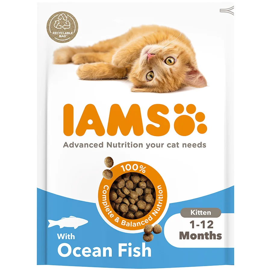 Contemporary Iams Vitality Advanced Nutrition Kitten Dry Cat Food with Ocean Fish Consistent