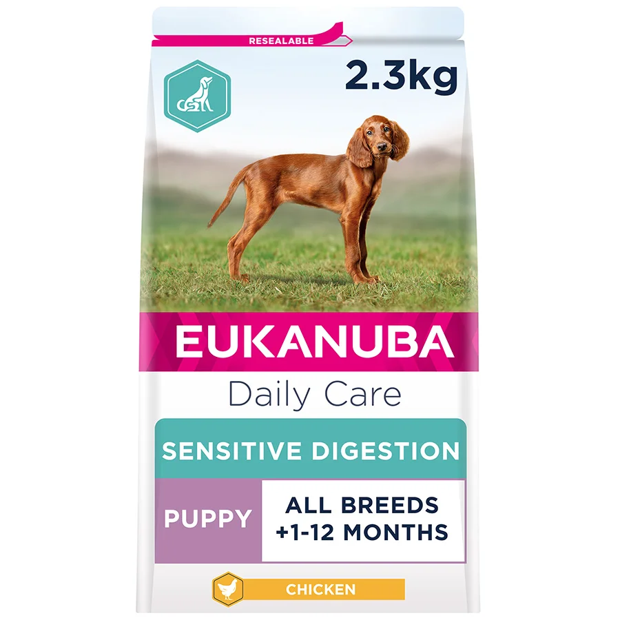 Outstanding Eukanuba Daily Care Sensitive Digestion Puppy Dry Dog Food Chicken 2.3kg High-Grade