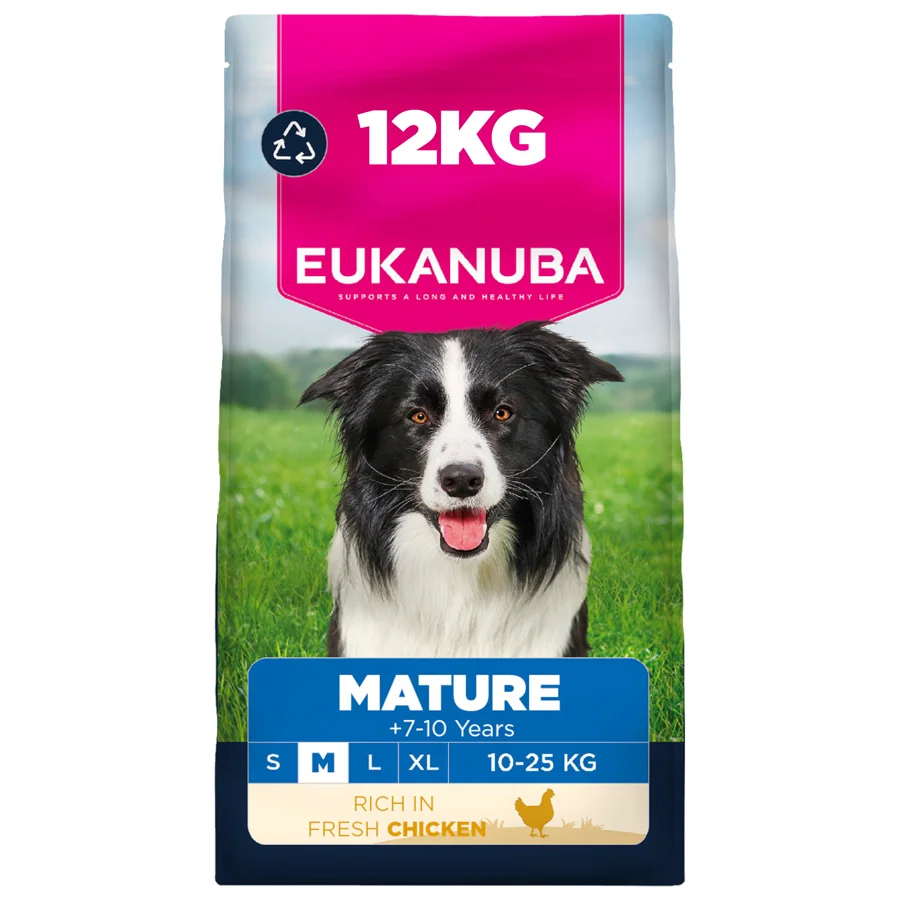 Elegant Eukanuba Medium Breed Mature Dry Dog Food Chicken 12kg Expertly Made