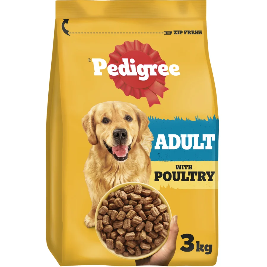 Versatile Pedigree Complete Adult Dry Dog Food Poultry Veg 3kg Proven