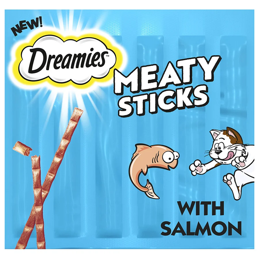 Trusted Dreamies Adult Cat Meaty Sticks Treats with Salmon 30g High-Quality