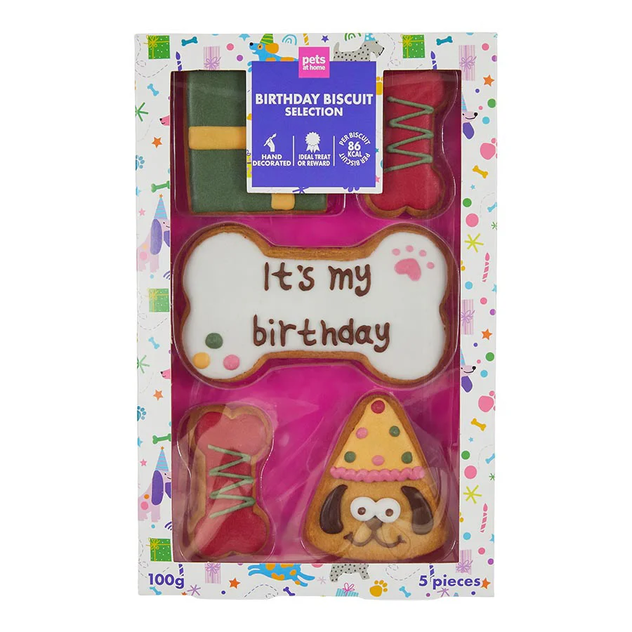 Elite Pets at Home Adult Dog Birthday Biscuit Treats 5 Pack Top-Quality