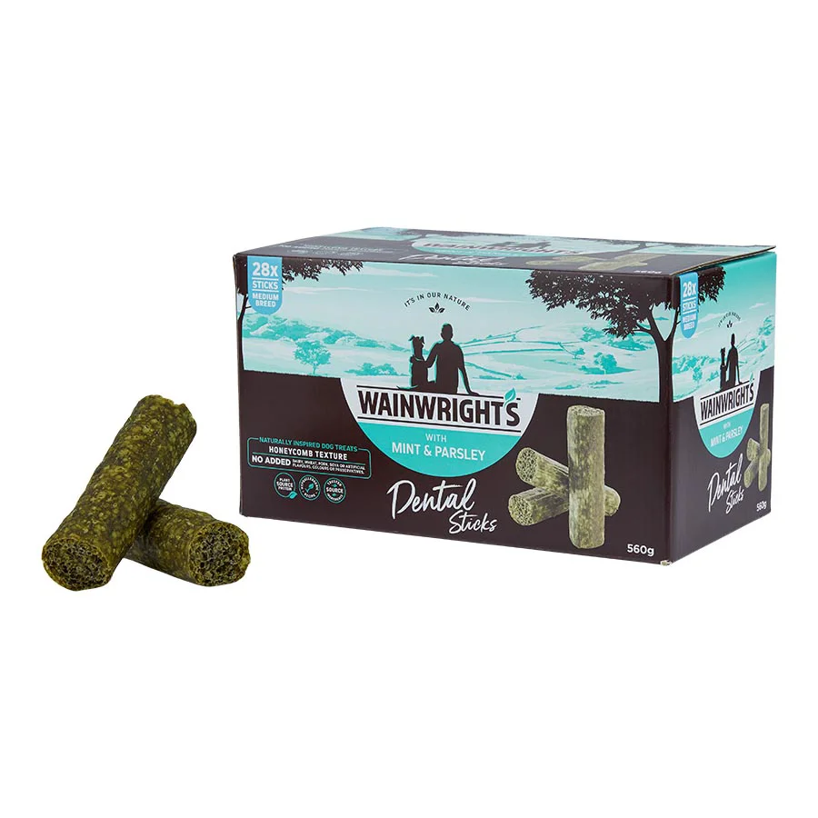 Excellent Wainwright x27 s Medium Breed Adult Dog Dental Sticks With Mint Parsley Smooth