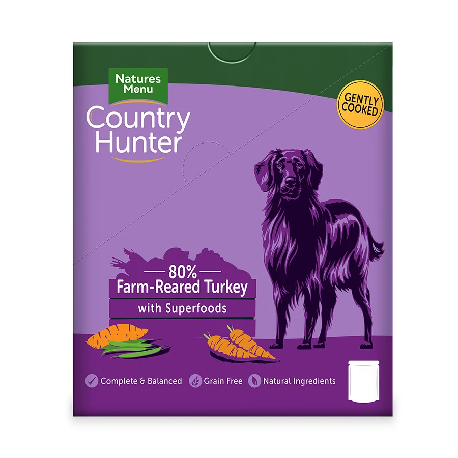 Prestigious Natures Menu Country Hunter Grain Wet Dog Food Turkey 18x150g Luxury