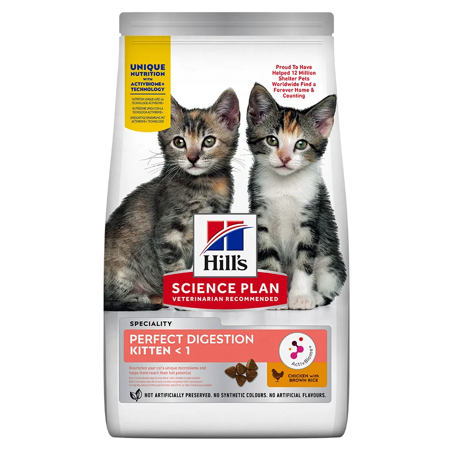 Dependable Hill x27 s Science Plan Digestion Kitten Dry Cat Food Chicken Brown Rice 1.5kg Trusted