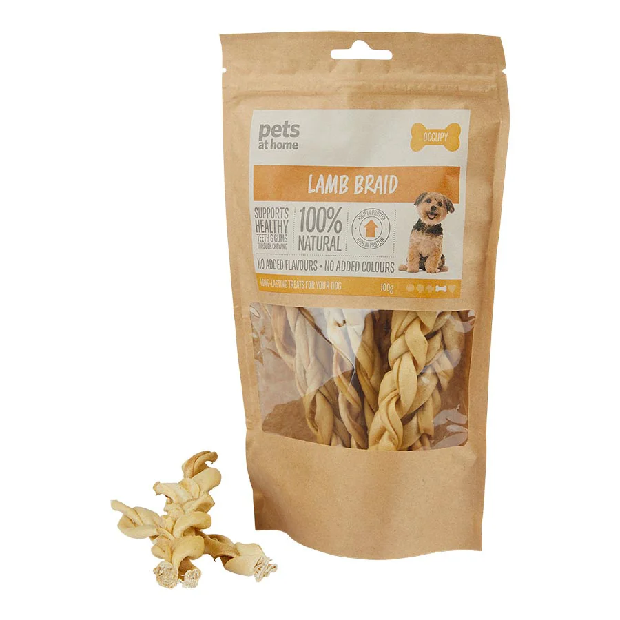 Sophisticated Pets at Home Adult Dog Treat Lamb Braid 100g Pure
