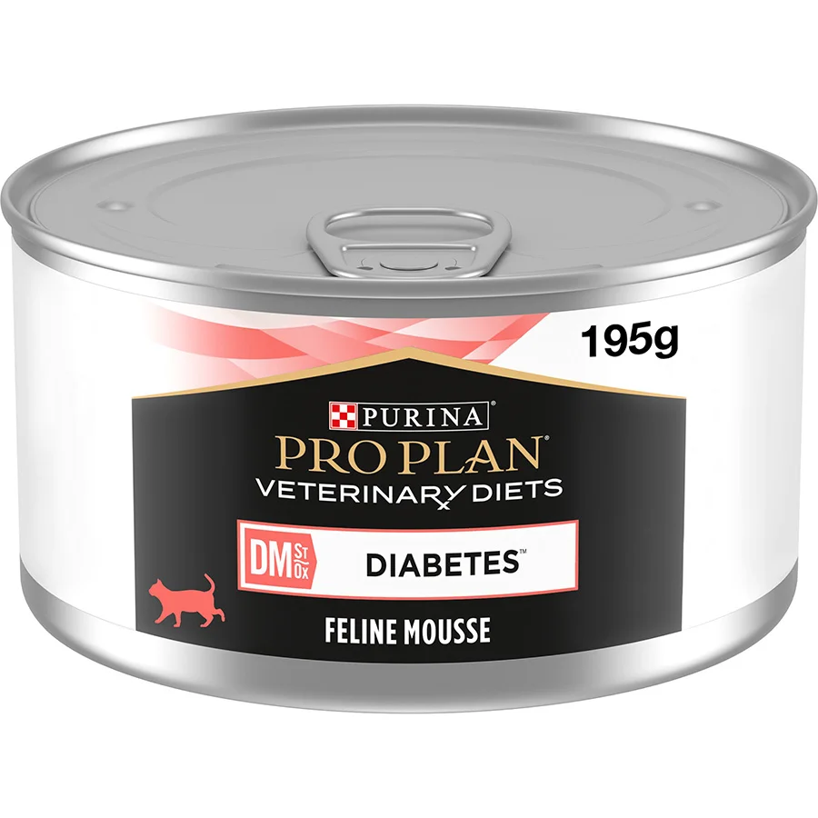 Refined Pro Plan Vet Diet DM Diabetes Management Wet Cat Food 24x195g Environmentally Friendly