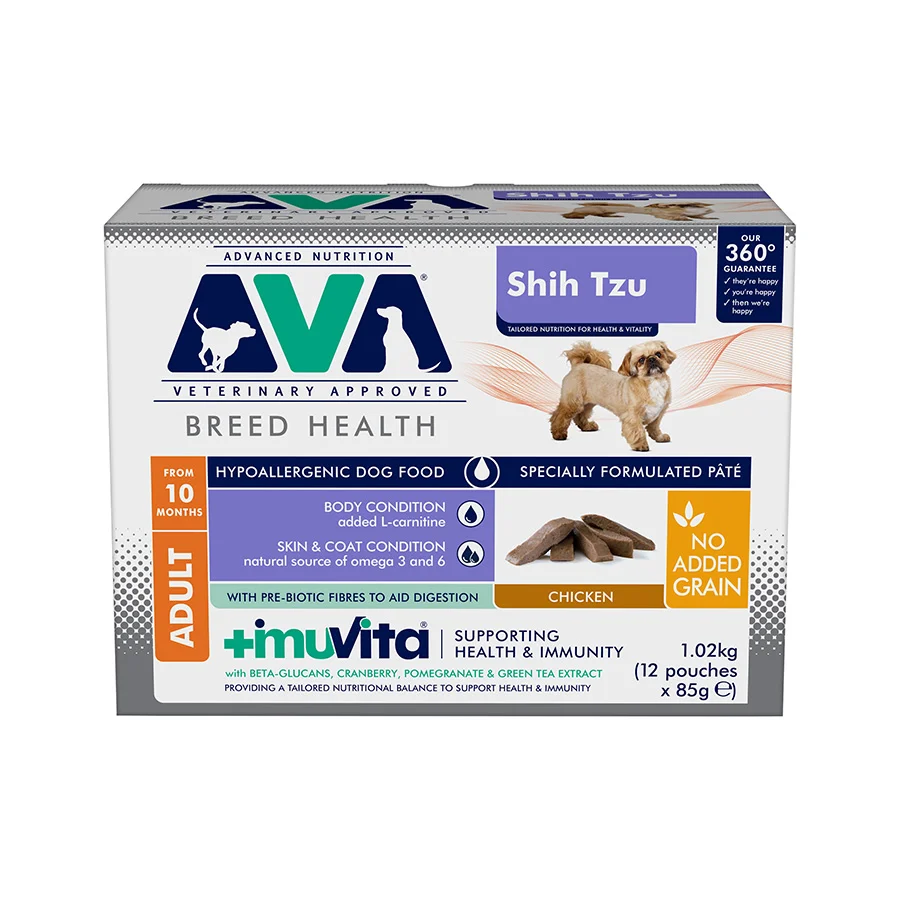 Fashionable AVA Veterinary Shih Tzu Adult Wet Dog Food Pâté 12x85g Crafted