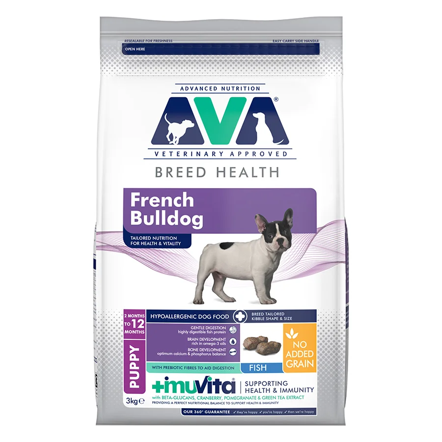 Authentic AVA Breed Health French Bulldog Puppy Dry Dog Food 3kg Smart