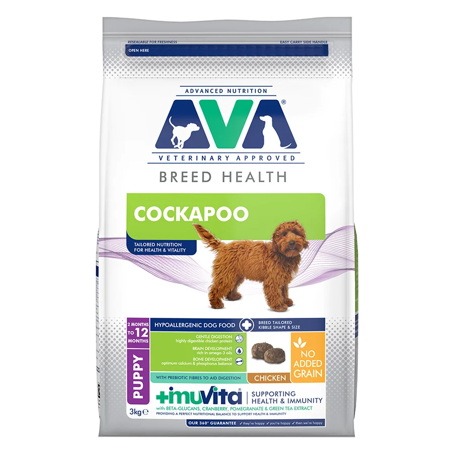 Natural AVA Breed Health Cockapoo Puppy Dry Dog Food 3kg Optimized