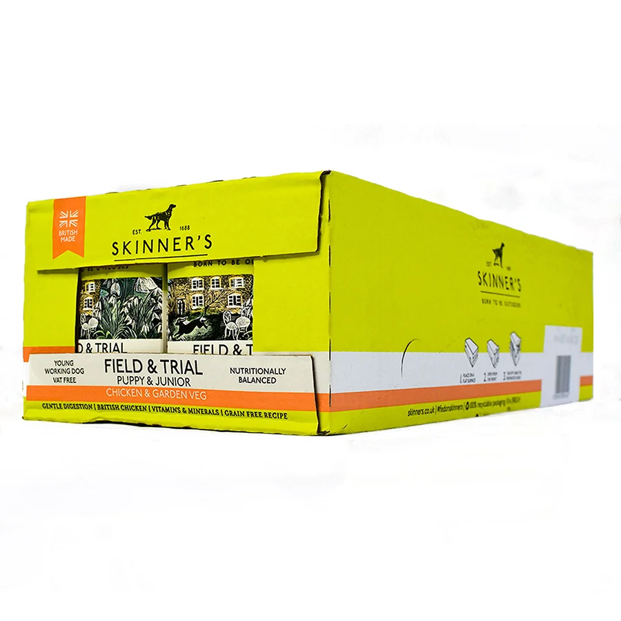 Professional Skinner x27 s Field Trial Puppy Junior Wet Working Dog Food Chicken 18x390g Fine