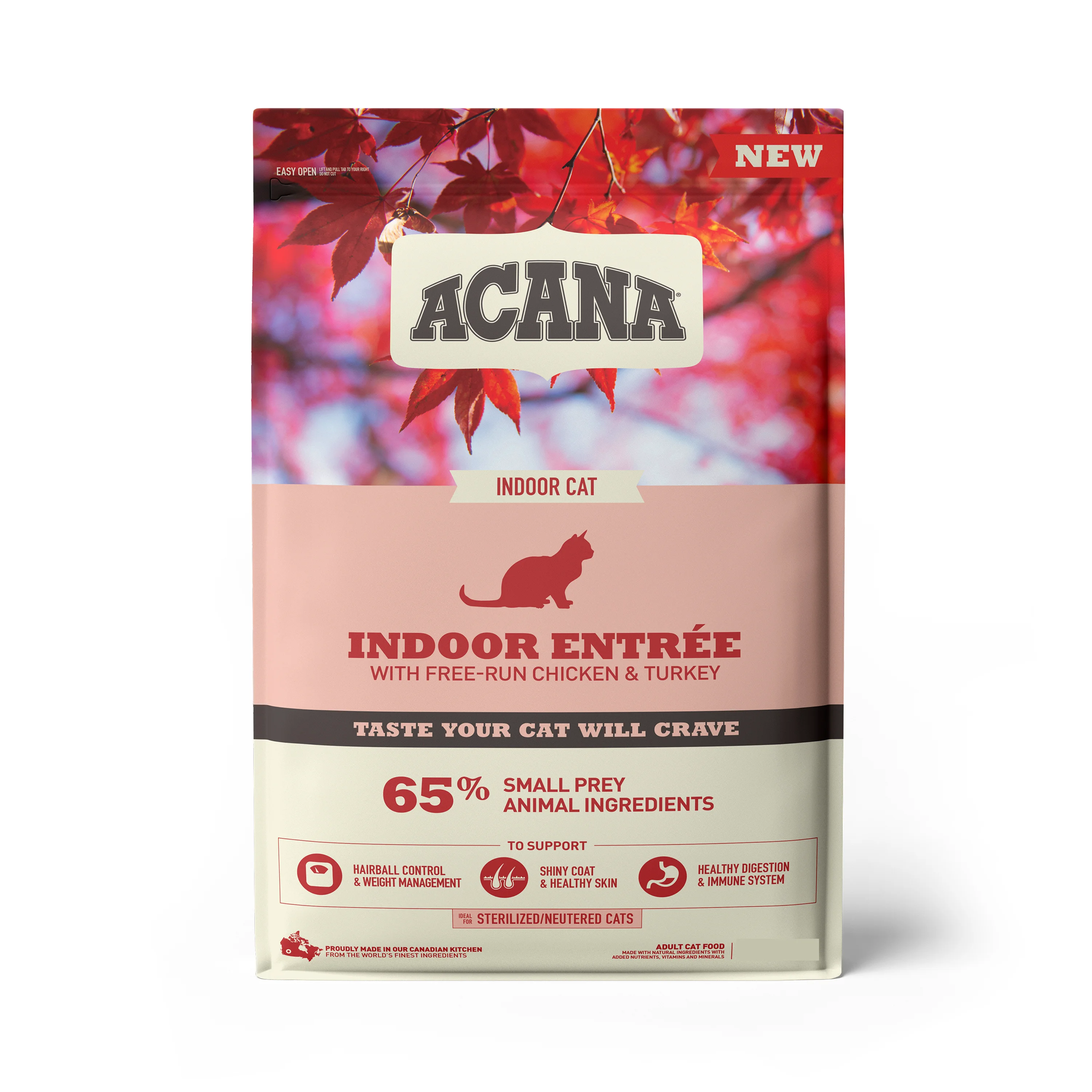 Flexible ACANA Indoor Entree Adult Dry Cat Food with Chicken， Herring Turkey Green