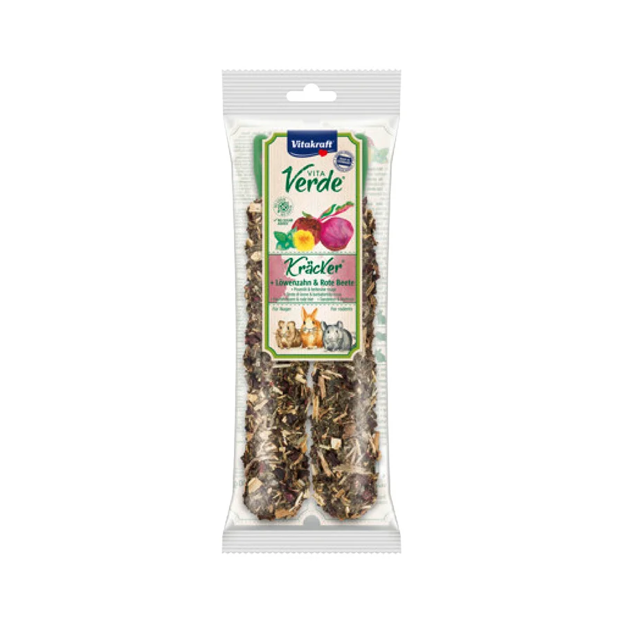 Pure Vitakraft Kracker Stick Small Animal Treat Dandelion Beetroot x2 40g Luxury