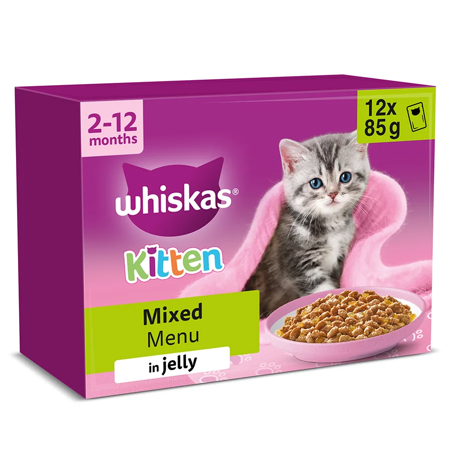 Exceptional Whiskas Kitten Wet Food Mixed Menu In Jelly 12x85g Expertly Made
