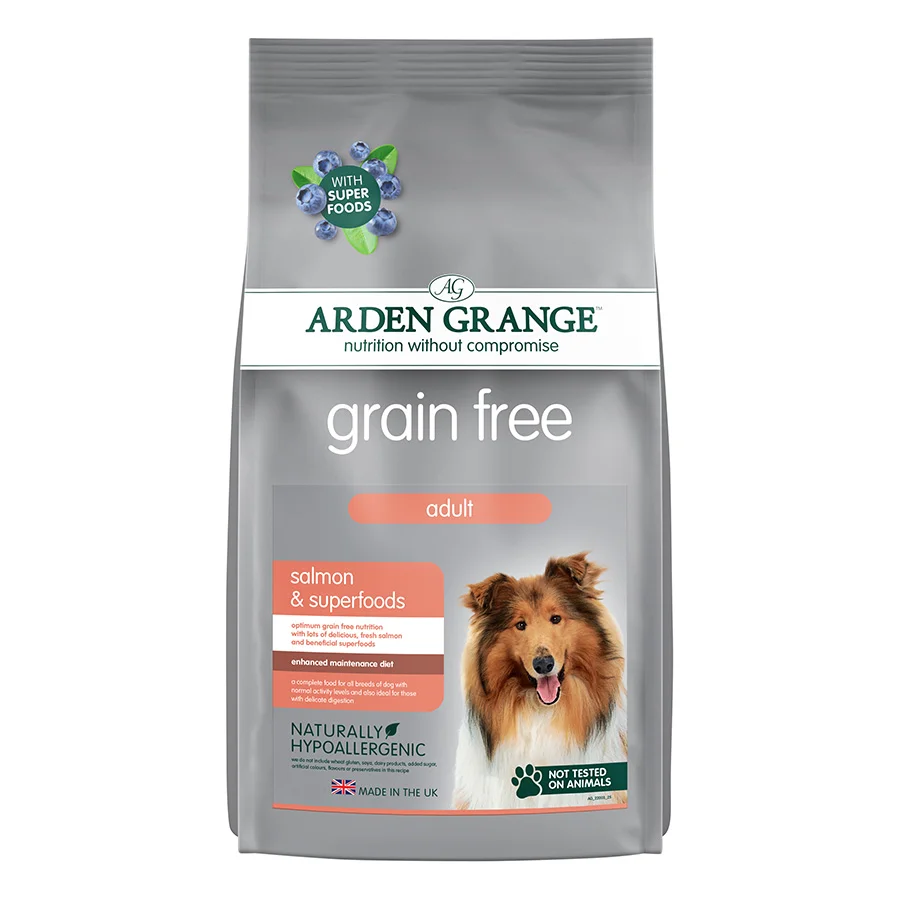 Enhanced Arden Grange Grain Adult Dry Dog Food Salmon With Superfoods 12kg Premium