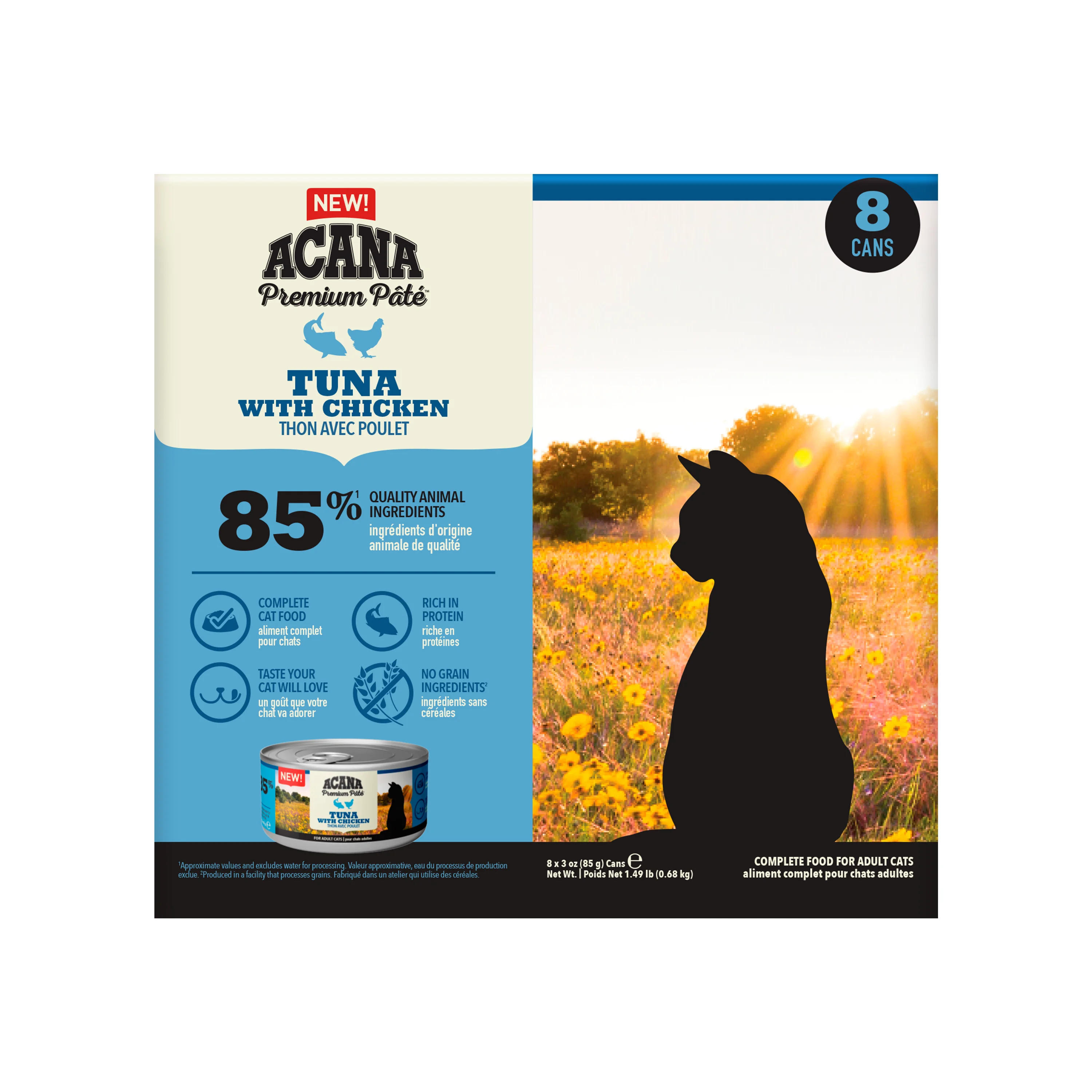 Advanced ACANA Premium Pate Adult Wet Cat Food Tuna Chicken x8 User-Friendly