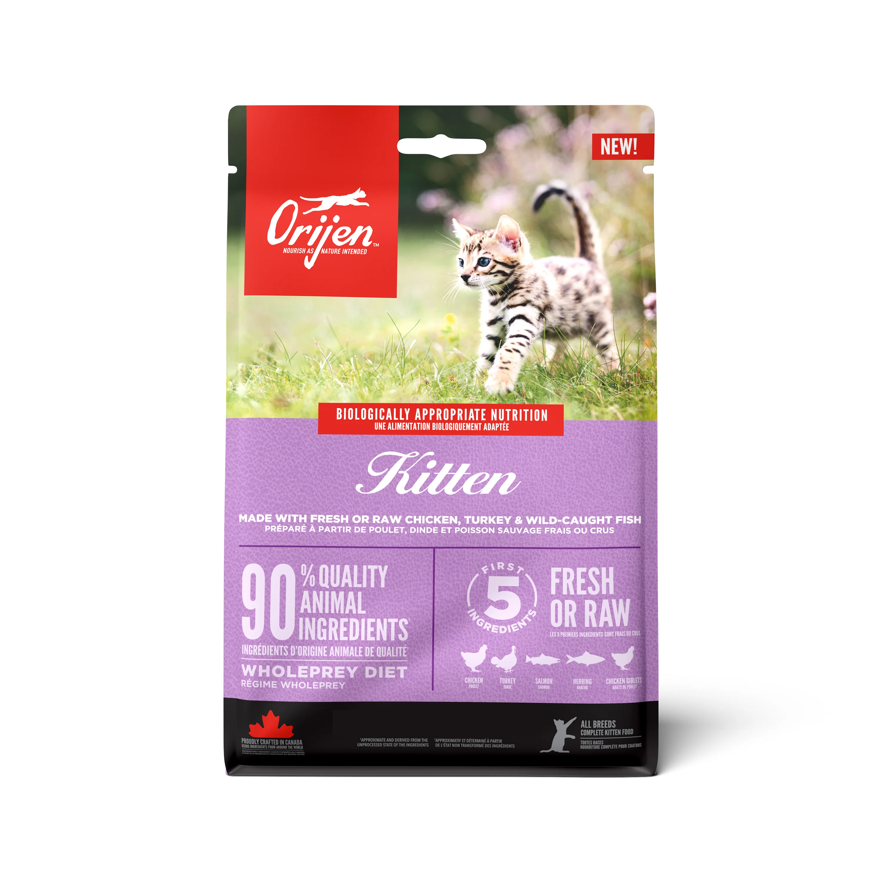Fine ORIJEN Kitten Dry Food with Chicken Turkey Fish 1.8kg Crafted