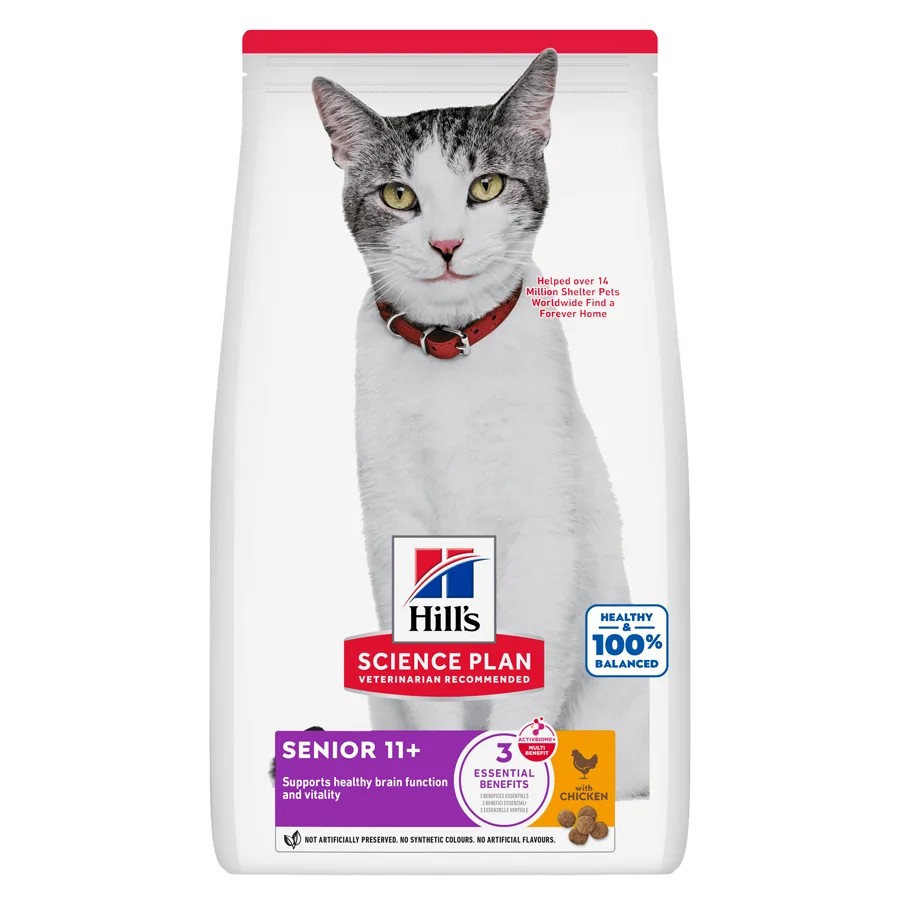 Top-Quality Hill x27 s Science Plan Senior Dry Cat Food Chicken 3kg Lightweight