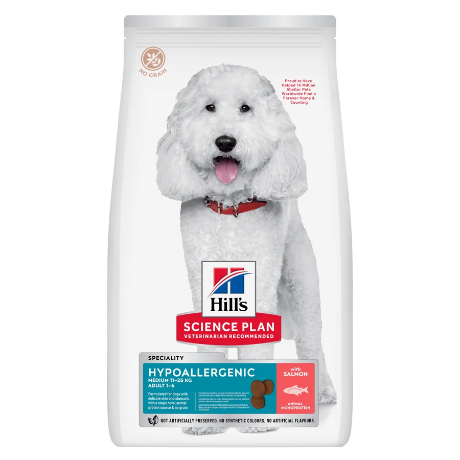 Expertly Made Hill x27 s Science Plan Hypoallergenic Medium Breed Adult Dry Dog Food 2.5kg Selected