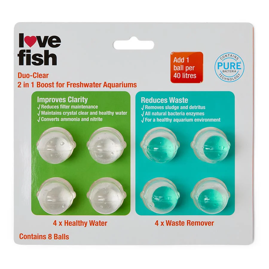 Lightweight Love Fish Duo-Clear Healthy Water and Waste Remover Gel Bio Balls 8 Pack Excellent