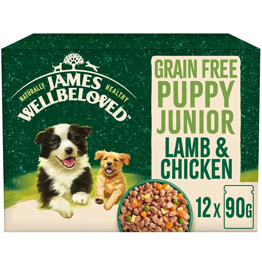 Unique James Wellbeloved Grain Wet Puppy Food Lamb Chicken in Gravy 12x90g Pouches Fine Crafted