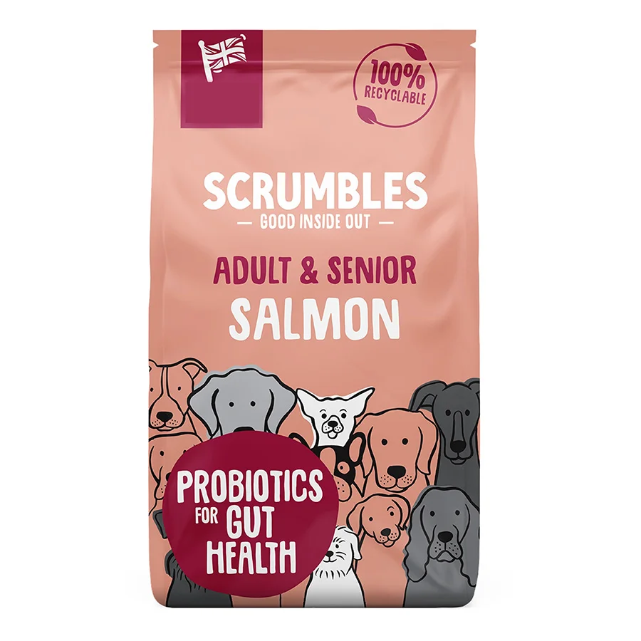 High-Quality Scrumbles Complete Dry Adult and Senior Dog Food Salmon Dependable
