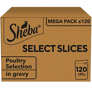 Contemporary Sheba Select Slices Mixed Poultry Selection in Gravy Wet Adult Cat Food 120 x 85g Classic