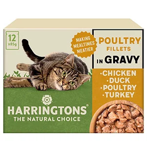 Safe Harringtons Wet Adult Cat Food Poultry In Gravy 12 x 85g Pouches Trusted