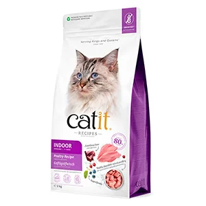 Modern Catit Recipes Dry Indoor Sterilised Adult Cat Food Poultry 2kg Official