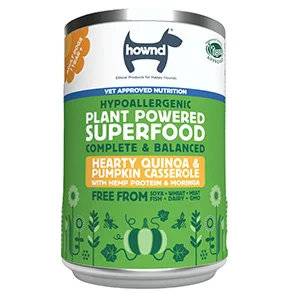 Dependable HOWND Plant Based Hearty Quinoa Pumpkin Casserole Wet Adult Dog Food 6x400g Tin Clean