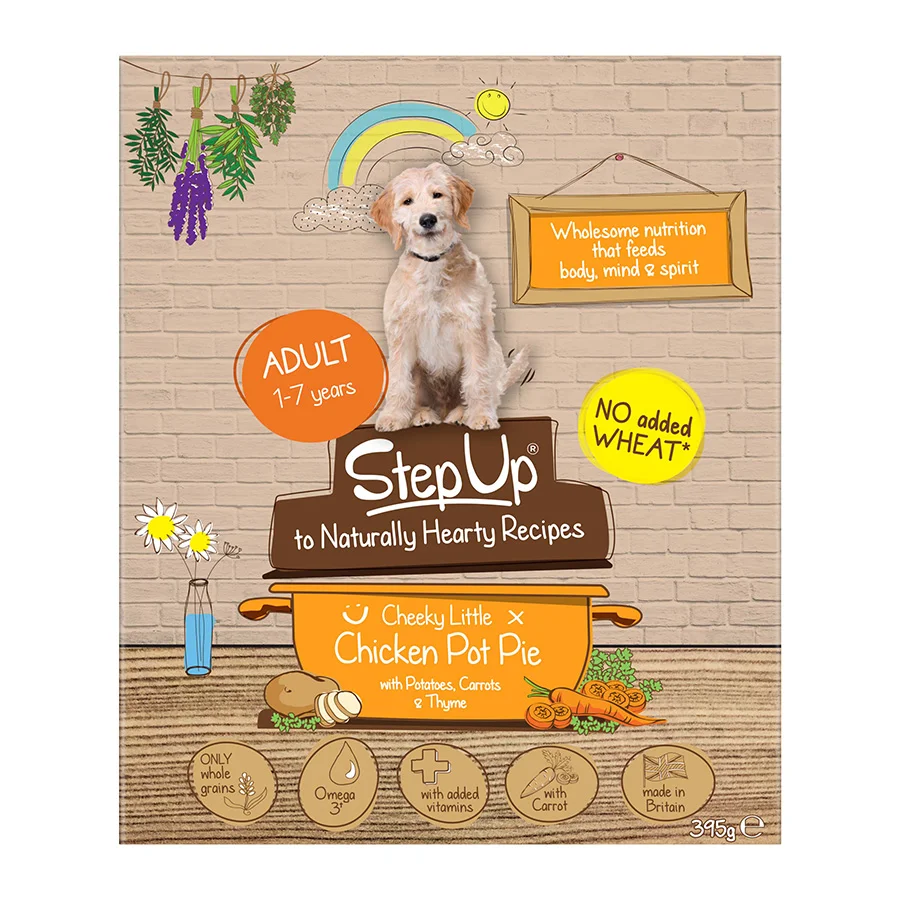 Pure Step Up To Naturals Cheeky Little Chicken Pot Pie Wet Adult Dog Food 395g Tray High-End