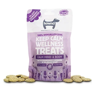 Authentic HOWND Keep Calm Plant Based Hypoallergenic Wellness Dog Treats 100g Excellent